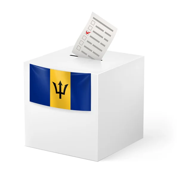 Stembus met stemmen van papier. Barbados — Stockvector
