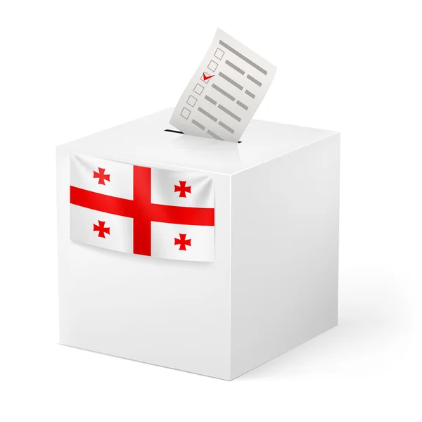 Ballot box with voting paper.  Georgia — Stock Vector
