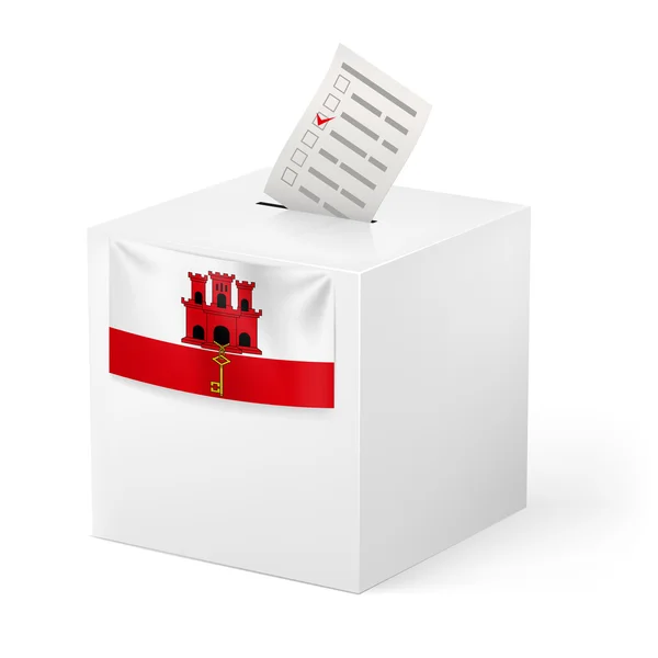 Ballot box with voting paper. Gibraltar — Stock Vector