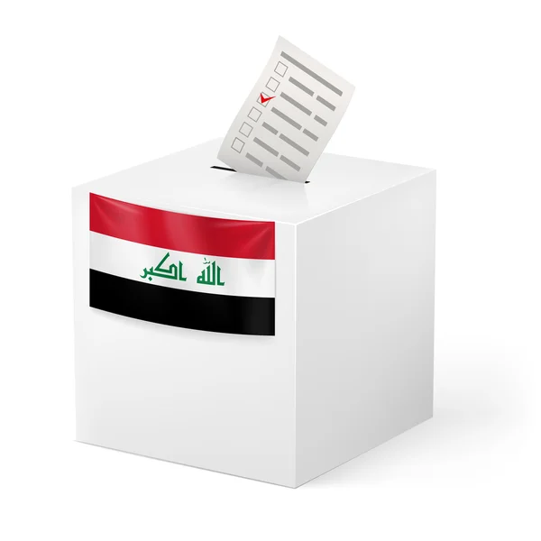 Ballot box with voting paper. Iraq — Stock Vector