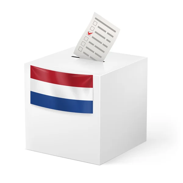 Ballot box with voting paper. Netherlands — Stock Vector