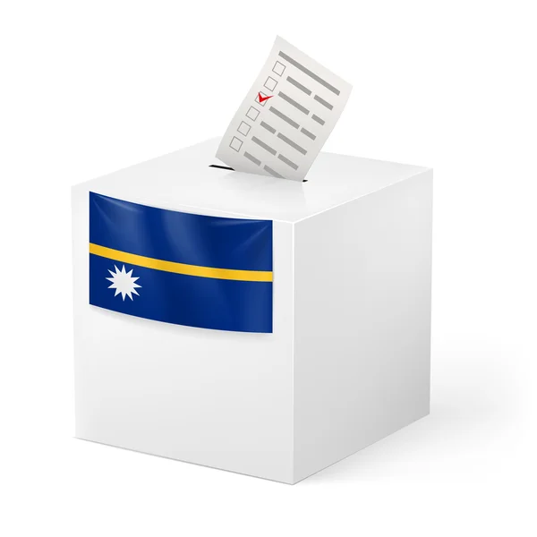 Hlasovací políčko s hlasovacími papíru. Nauru — Stockový vektor