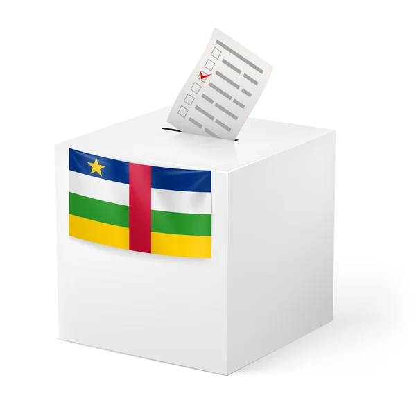 Urne avec bulletin de vote. République centrafricaine — Image vectorielle