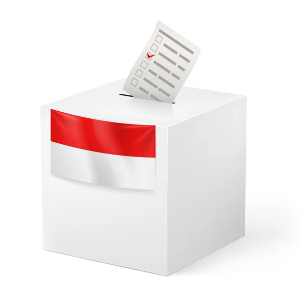 Urne avec bulletin de vote. Monaco — Image vectorielle