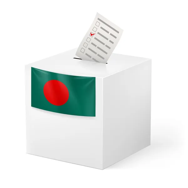 Ballot box with voting paper. Bangladesh — Stock Vector