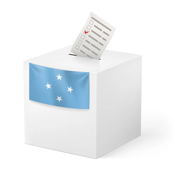 Ballot box with voting paper. Federated States of Micronesia — Stock Vector