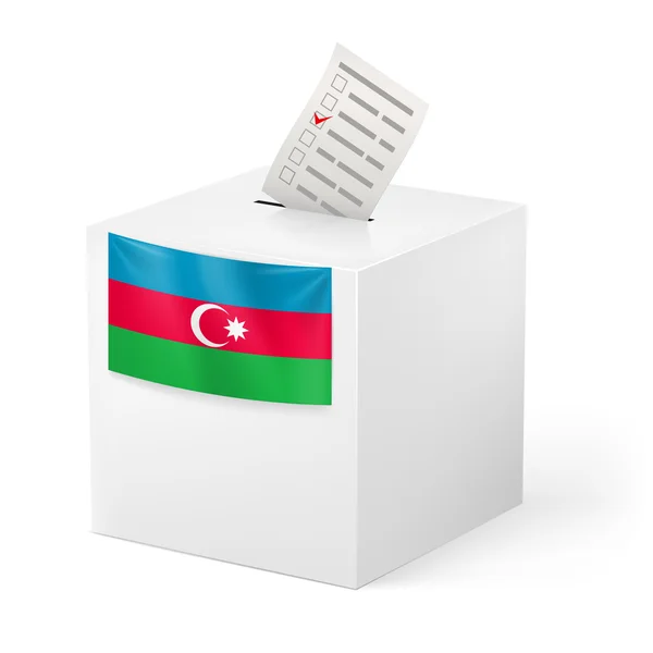 Ballot box with voting paper. Azerbaijan — Stock Vector