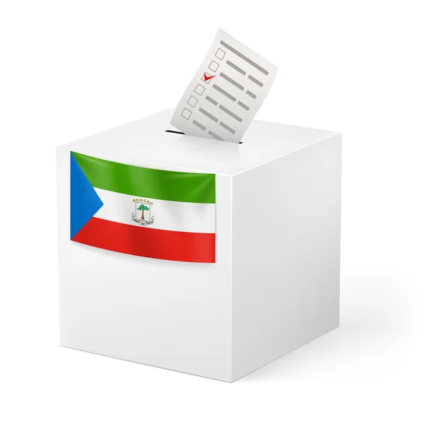 Ballot box with voting paper. Equatorial Guinea — Stock Vector