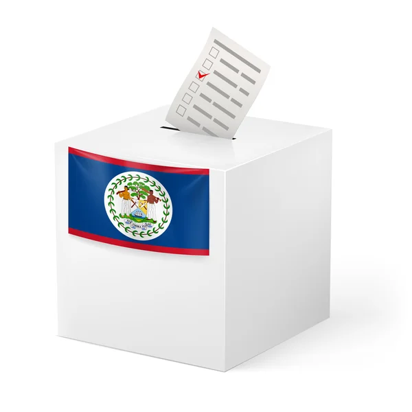 Urne avec bulletin de vote. Belize — Image vectorielle