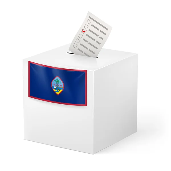 Urne avec bulletin de vote. Guam ! — Image vectorielle