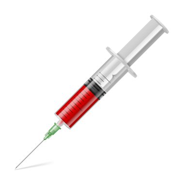 Syringe with blood clipart