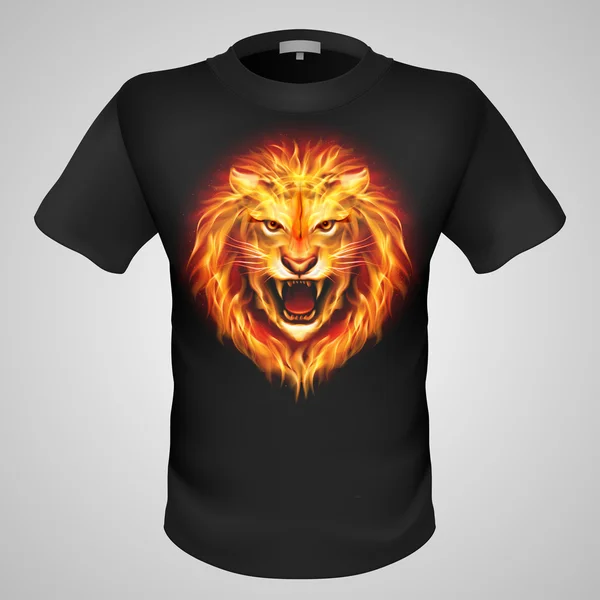 Tüzes narancssárga oroszlánfej. — Stock Vector