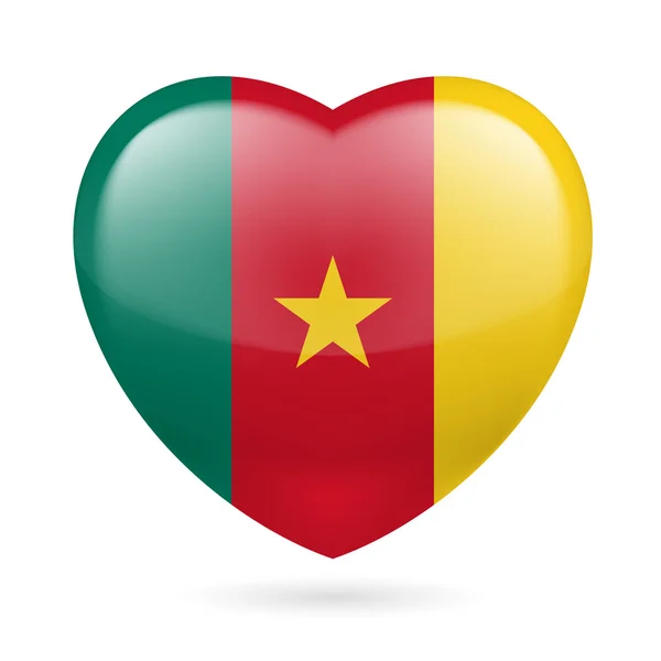 Heart icon of Cameroon — Stock Vector