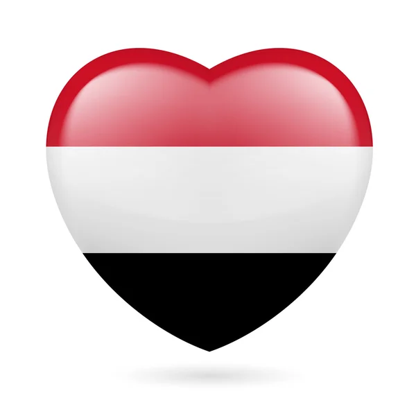 Heart icon of Yemen — Stock Vector