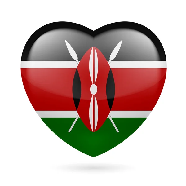 Heart icon of Kenya — Stock Vector