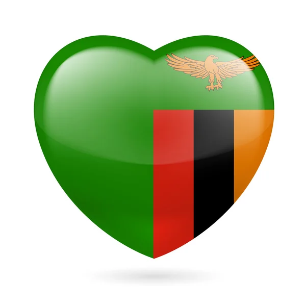 Srdce ikona Zambie — Stockový vektor
