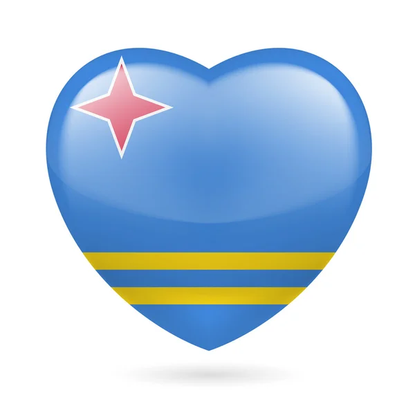 Heart icon of Aruba — Stock Vector