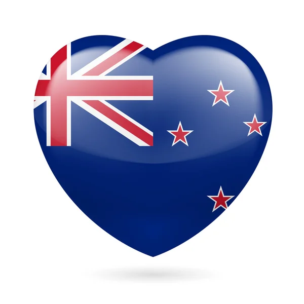 Heart icon of New Zealand — Stock Vector