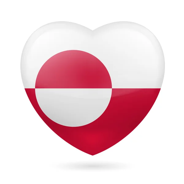Srdce ikona Grónska — Stockový vektor