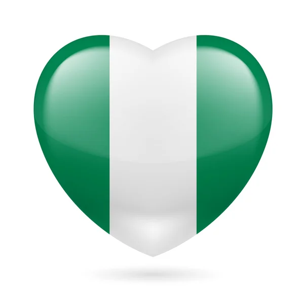 Heart icon of Nigeria — Stock Vector