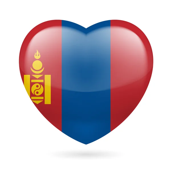 Hjärta ikon av Mongoliet — Stock vektor
