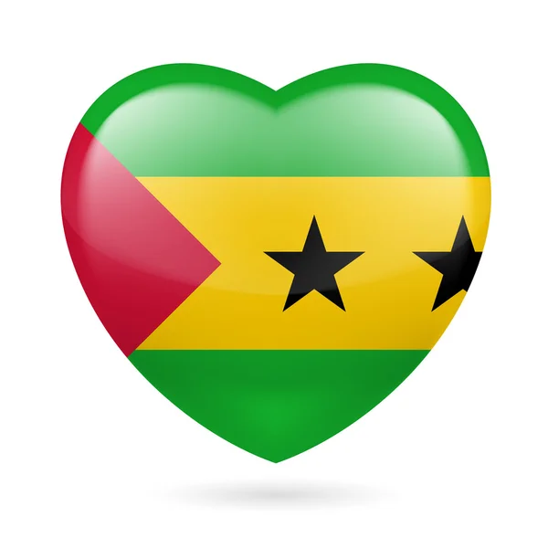 Icono del corazón de Santo Tomé y Príncipe — Vector de stock