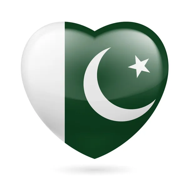 Icona del cuore del Pakistan — Vettoriale Stock