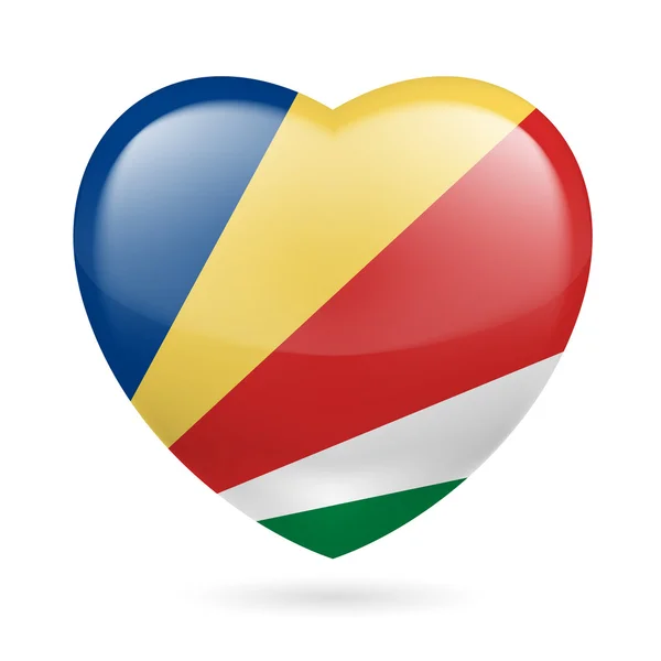 Ikon jantung Seychelles - Stok Vektor