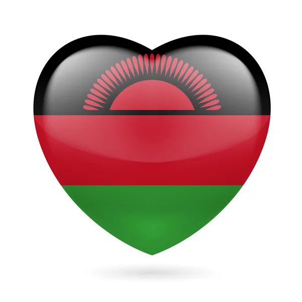 Heart icon of Malawi — Stock Vector