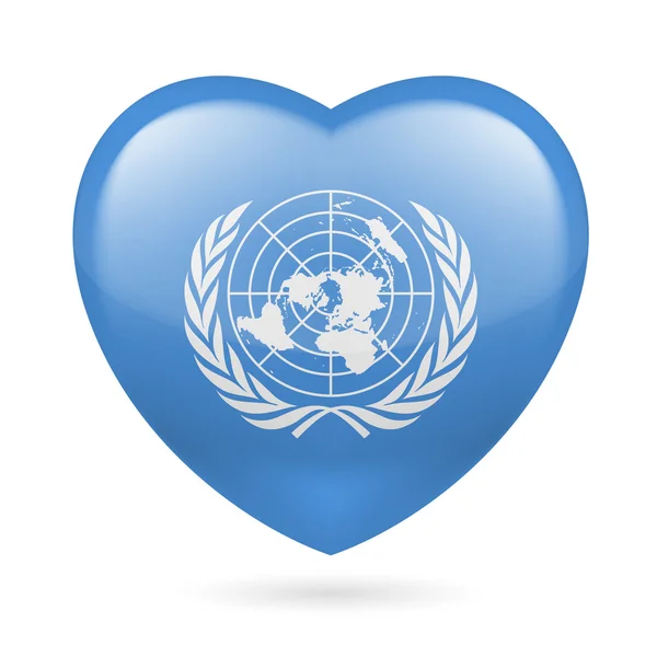 Szív ikon-ból Egyesült Nemzetek — Stock Vector