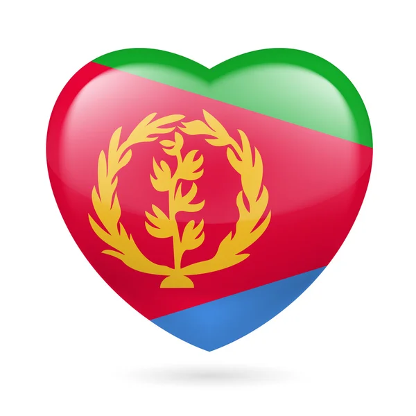 Heart icon of Eritrea — Stock Vector