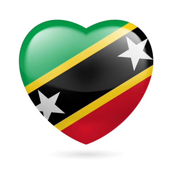 Herz-Ikone der Heiligen Kitts und Nevis — Stockvektor