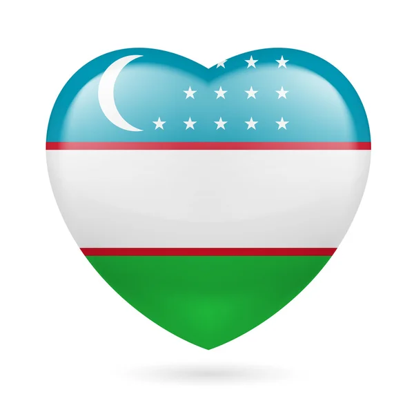 Heart icon of Uzbekistan — Stock Vector