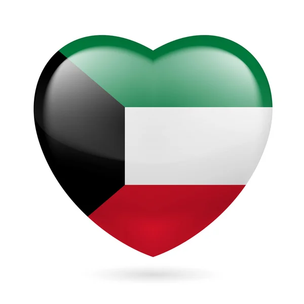 Corazón icono de Kuwait — Vector de stock