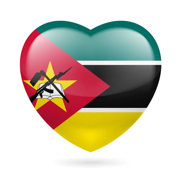 Heart icon of Mozambique — Stock Vector