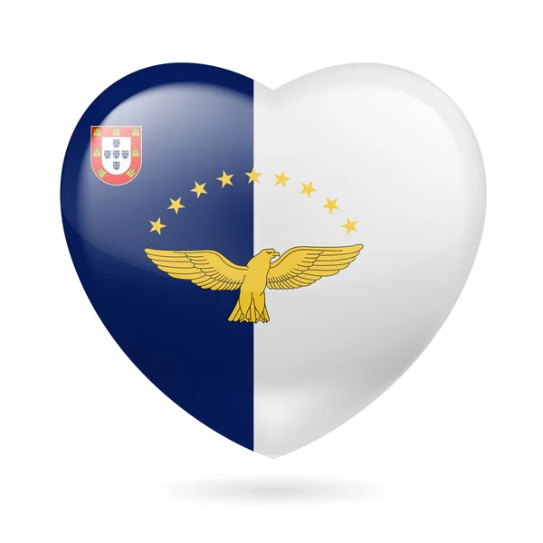 Heart icon of Azores — Stock Vector