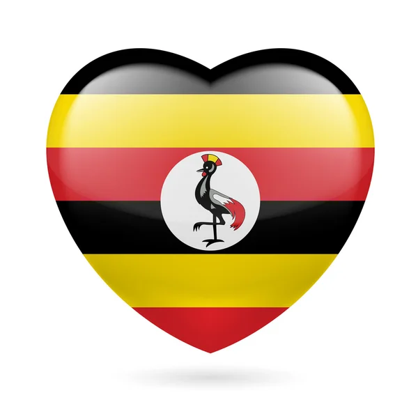 Heart icon of Uganda — Stock Vector