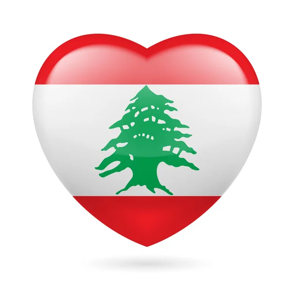 Heart icon of Lebanon — Stock Vector