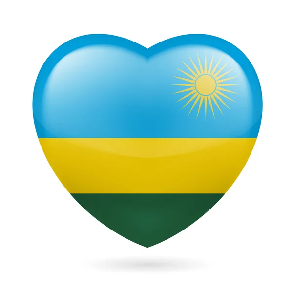 Heart icon of  Rwanda — Stock Vector