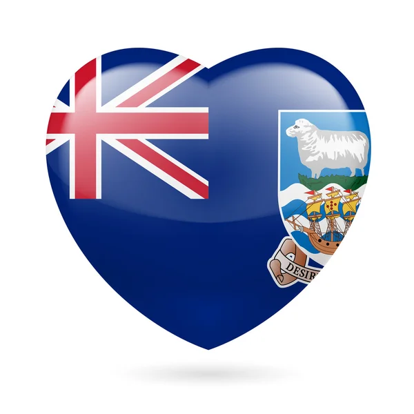Heart icon of Falkland Islands — Stock Vector