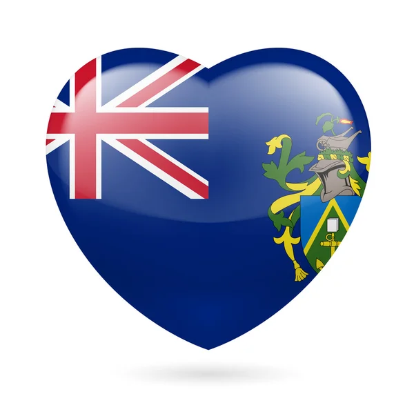 Heart icon of Pitcairn Islands — Stock Vector