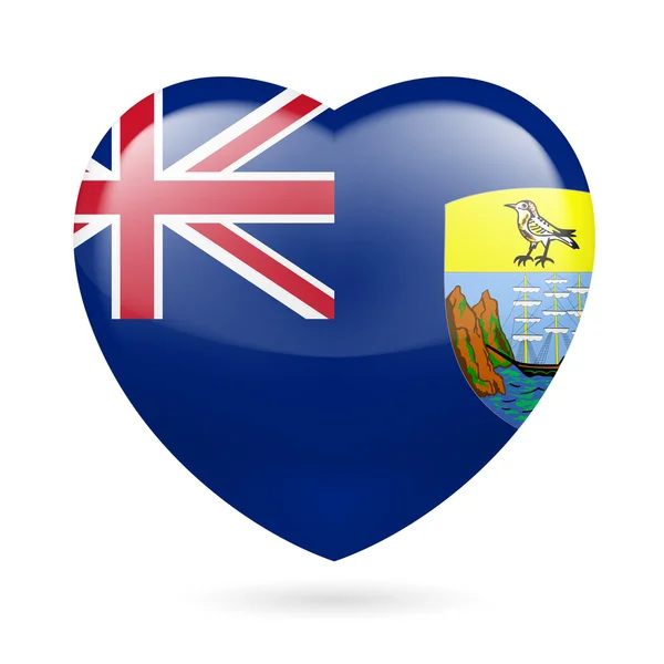 Icona del cuore di Sant'Elena, Ascensione e Tristano da Cunha — Vettoriale Stock