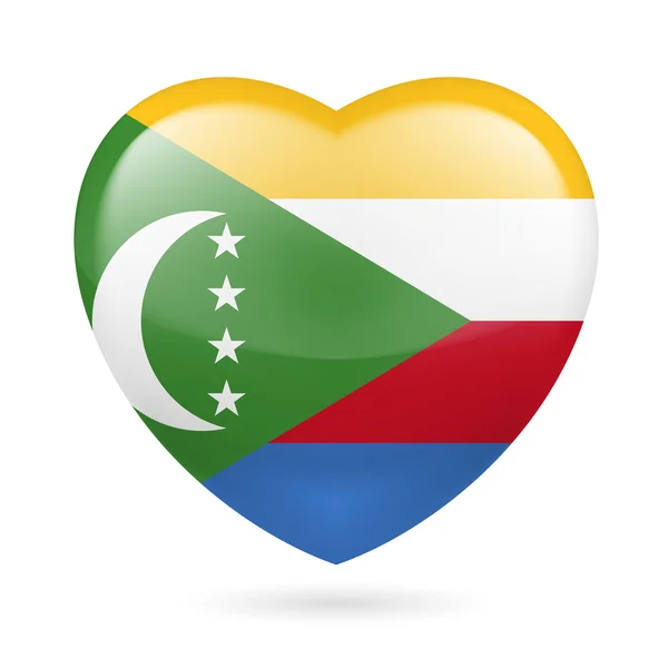 Heart icon of Comoros — Stock Vector