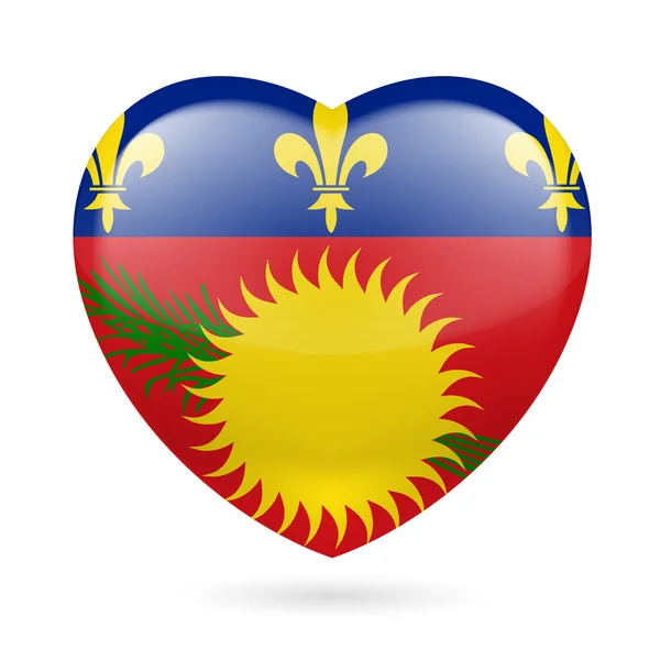 Heart icon of Guadeloupe — Stock Vector