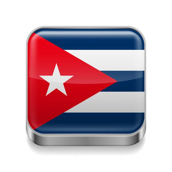 Icona in metallo di Cuba — Vettoriale Stock