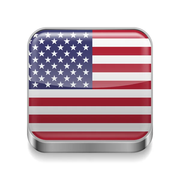 Metal  icon of USA — Stock Vector