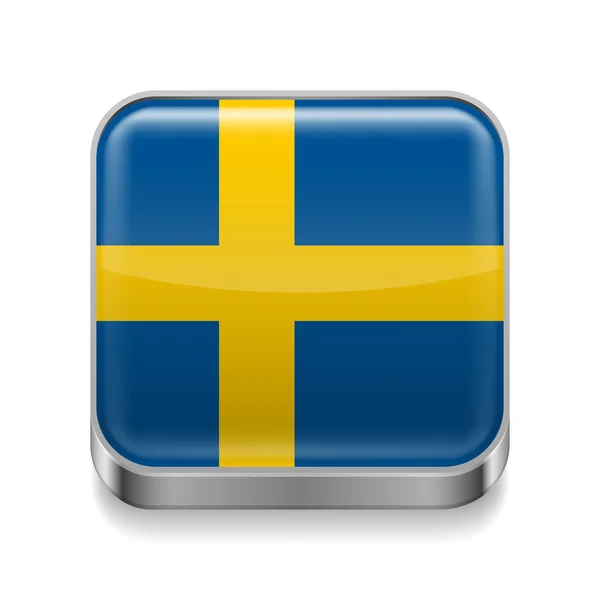 Metal  icon of Sweden — Stock Vector