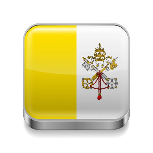 Icono de metal de la Ciudad del Vaticano — Vector de stock