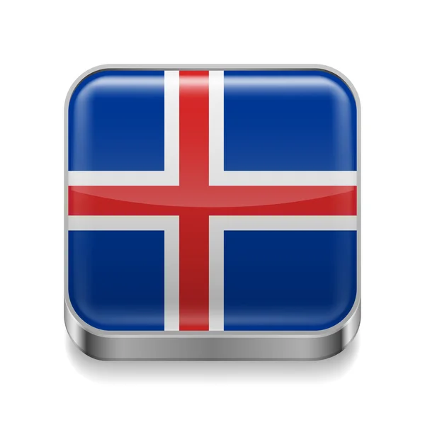 Metal  icon of Iceland — Stock Vector