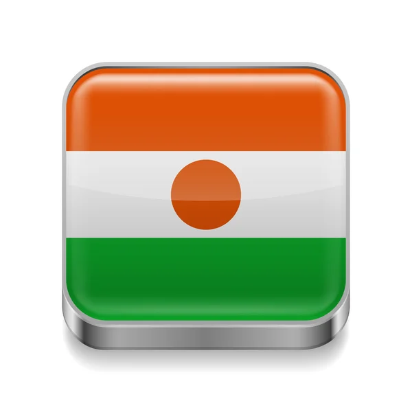 Metal  icon of Niger — Stock Vector